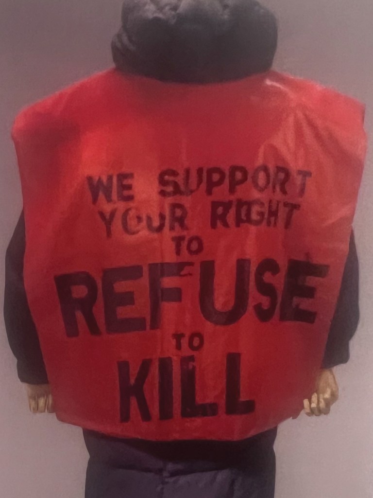 Activist Frances Crowe's anti-war protest poncho